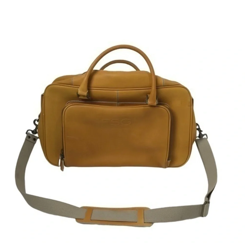 FENWAY SPORTS GROUP Tan Leather designed by Gian Paolo Lombardo Duffle bag